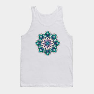 Persian Floral Mosaic Pink Pattern Tank Top